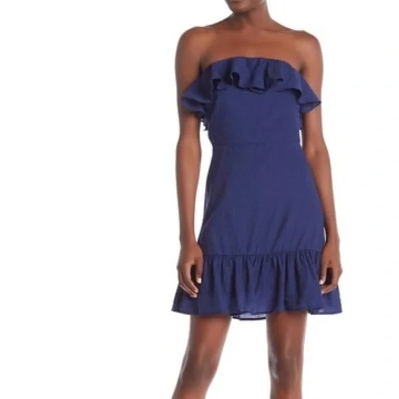 Line & Dot | Dresses | Line Dot Louise Navy Strapless Ruffle Dress | Poshmark Line & Dot | Dresses | Line Dot Louise Navy Strapless Ruffle Dress | Poshmark